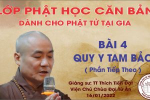 LỚP GIÁO LÝ PHẬT HỌC CĂN BẢN BÀI 4: QUY Y TAM BẢO ( Phần Tiếp Theo )