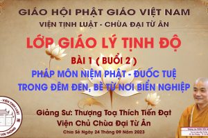LỚP GIÁO LÝ TỊNH ĐỘ – BÀI 1: PHÁP MÔN NIỆM PHẬT – ĐUỐC TUỆ TRONG ĐÊM ĐEN, BÈ TỪ NƠI BIỂN NGHIỆP ( BU...